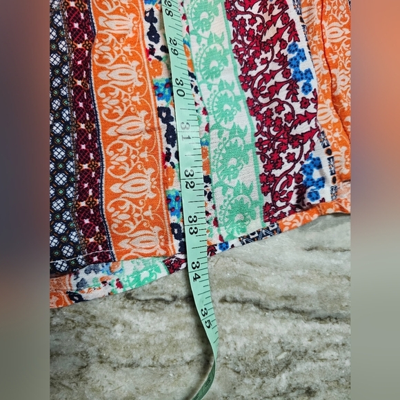 Umgee USA Boho Multicolor Patchwork Sleeveless Tunic Dress Size S - Picture 12 of 12